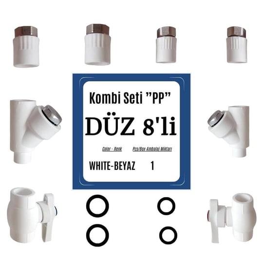 Kalde Hazır Kombi Seti - Düz Kombi Alt Bağlantı Filitre