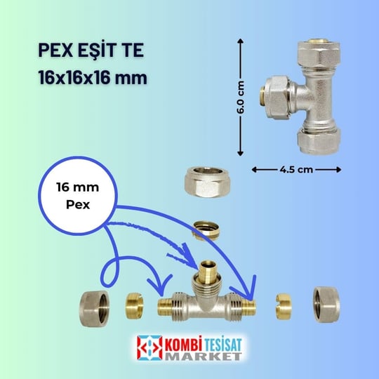 Pex Eşit Te 16x16x16 mm