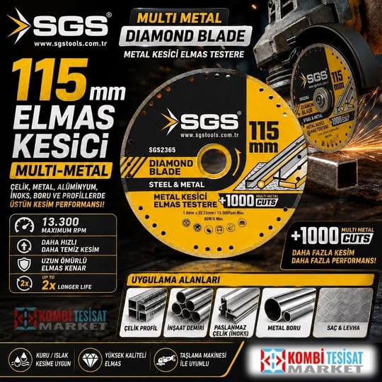 SGS 115 mm Vakumlu Multi-Metal Kesici Elmas Testere SGS2365 - 1000