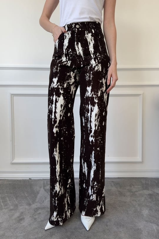 Benekli Özel Seri Premium Gabardin Pantolon- KAHVERENGİ