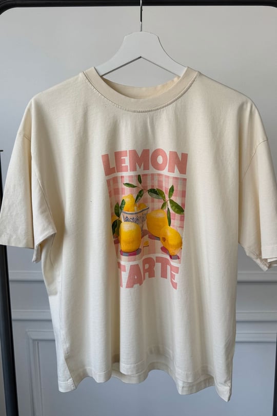Lemon Baskılı Tshirt- BEJ