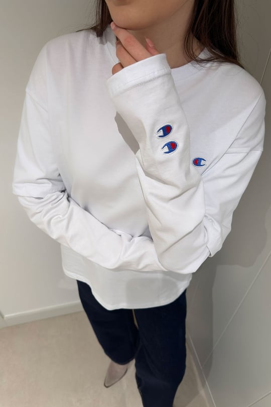 Parça Kollu Basic Sweat- BEYAZ