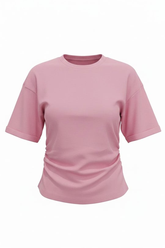 Yarasa Kol Büzgülü Bluz- PEMBE