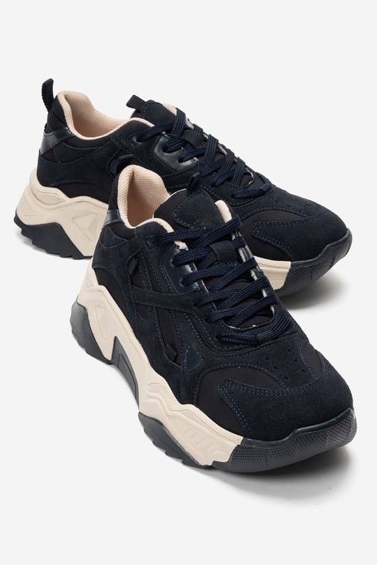 98-65137-26-LACIVERT SUETLECCE Lacivert Süet Kadın Spor Sneakers