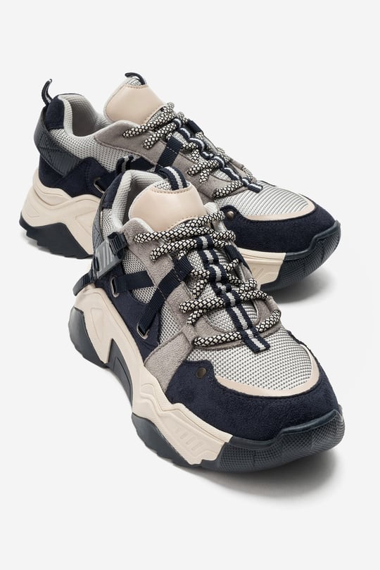 98-65160-11-LACIVERT SUETLEONA Lacivert Süet Kadın Spor Sneakers