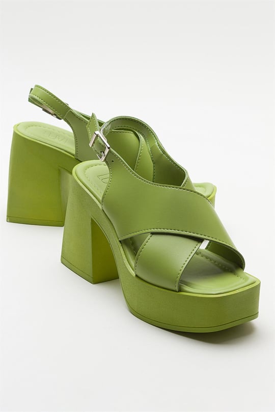 COVA Yeşil Kadın Topuklu Sandalet