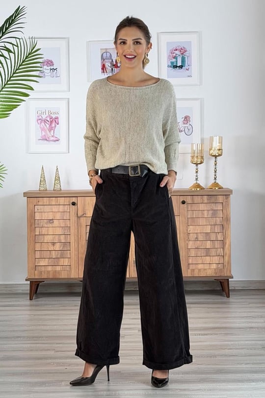 Kahverengi İtalyan Kadife Pantolon