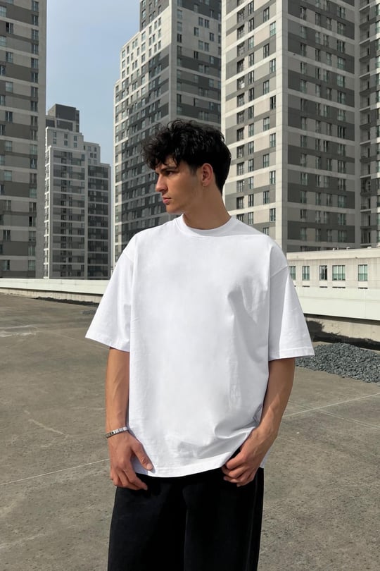 Basic Oversize Tişört Beyaz