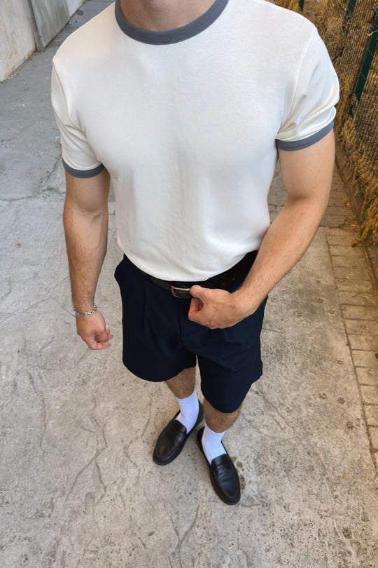 Ecru Smoky Ringer Tee