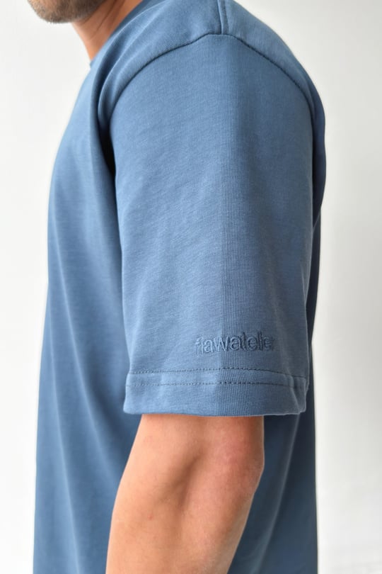 Basic Oversize Fit İndigo Tişört