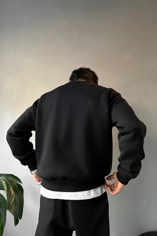 Basic Oversize Sweatshirt Siyah