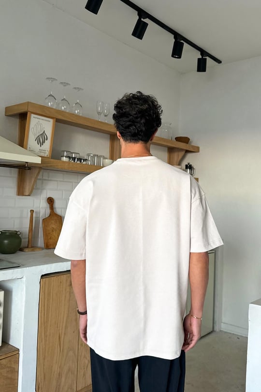 Basic Oversize Tişört Taş Rengi