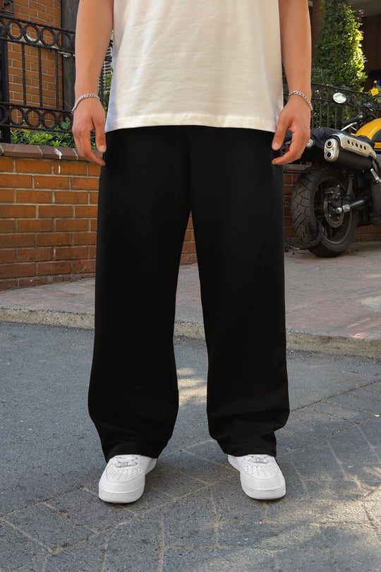Basic Paça Stoper Siyah Eşofman Altı