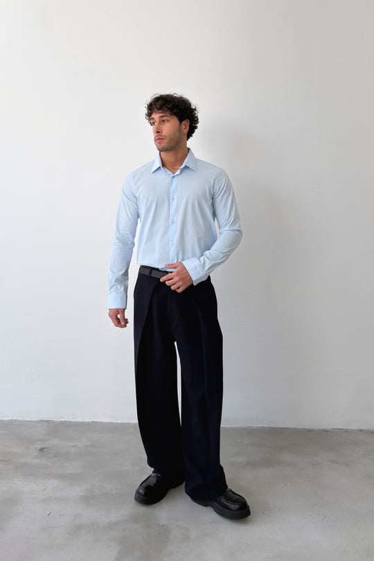 Basic Poplin Gömlek Mavi