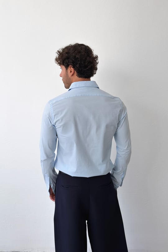 Basic Poplin Gömlek Mavi
