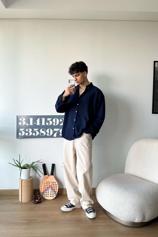 Chill Cozy Relax Fit Gömlek Lacivert