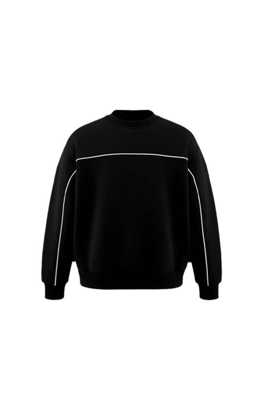 Flaw Atelier Old Skool Kalıp İçi Pamuklu Sweatshirt Siyah