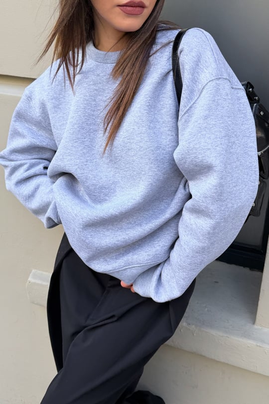 FW Cool Puff Melange Grey Relax Fit Sweat