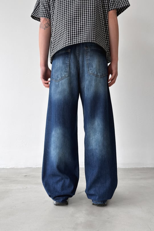 Lazer Soldurma Efektli Baggy Jean
