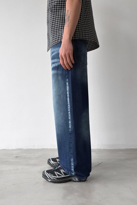 Lazer Soldurma Efektli Baggy Jean