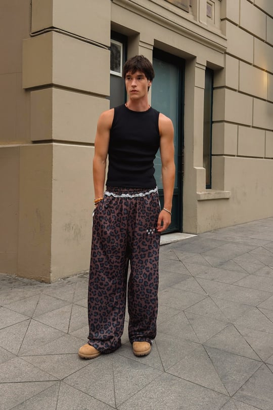 Leopar Pattern Monster Fit Sweatpants