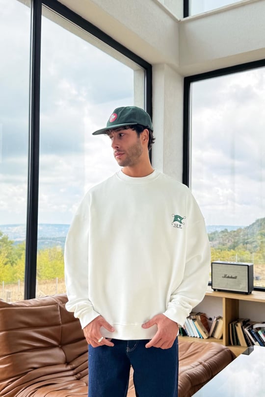 Life Of Sırt Baskılı Sweatshirt Beyaz