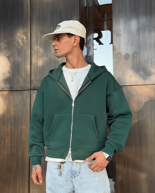 Puffer Nepthi Boxy Fit Zippered Hoodie