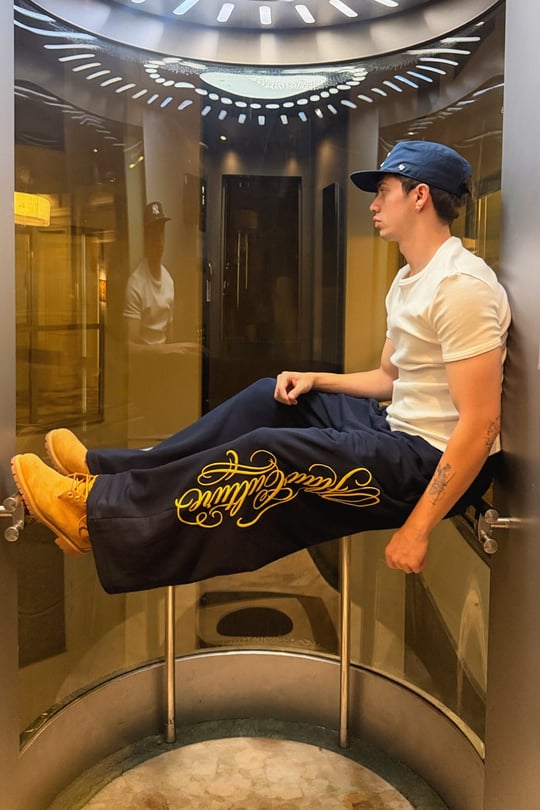 Script Ayarlanabilir Lacivert Baggy Eşofman Altı