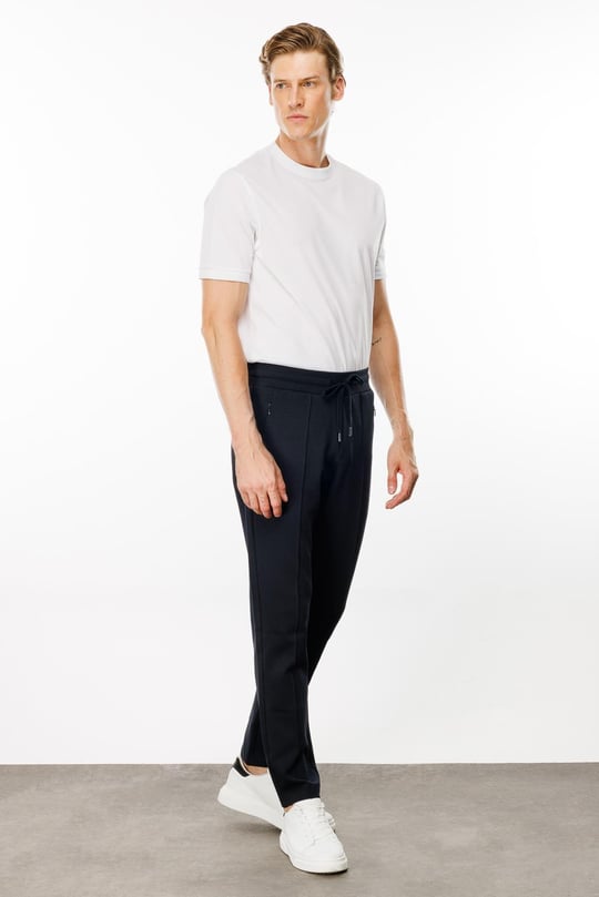 Erkek Cepleri Fermuarlı Eşofman Altı Lacivert