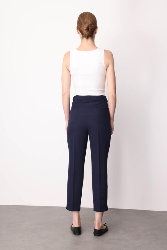 Kadın Beş Cepli Kumaş Pantolon Lacivert