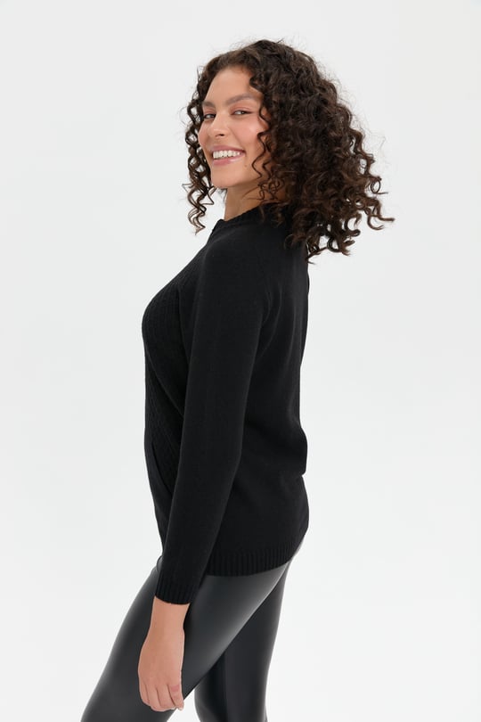 Womens High Collar Seamless Front Zipper Wool Cardigan