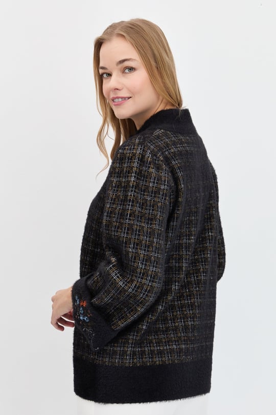 Kadın Hakim Yaka Düğmeli Ceket Siyah