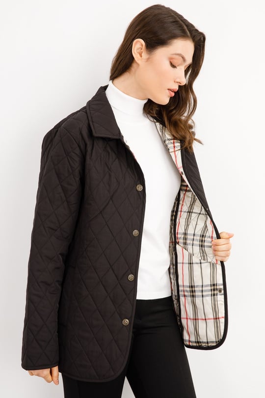 Kadın Kapitone Araboy Ceket 1-6 Siyah