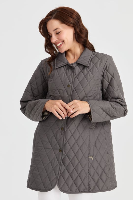 Womens Quilted Jacket Gray