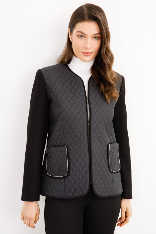 Kadın Kapitone Ceket Siyah