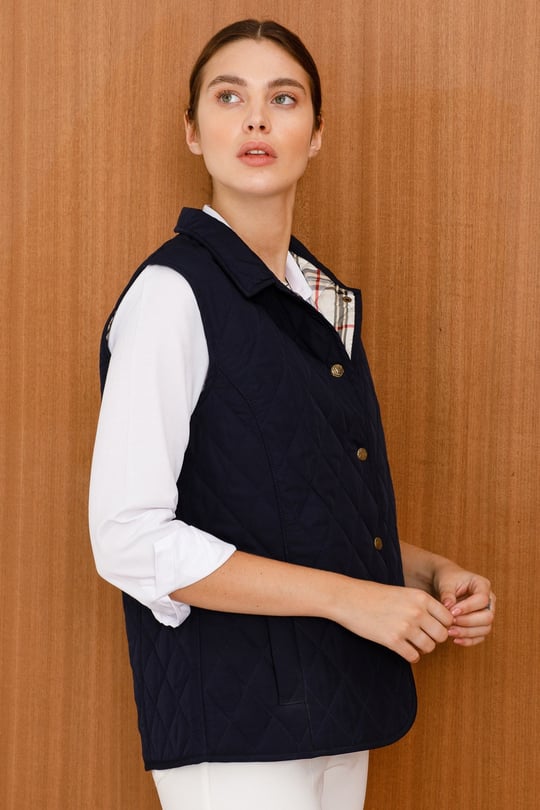 Kadın Kapitone Yelek Lacivert