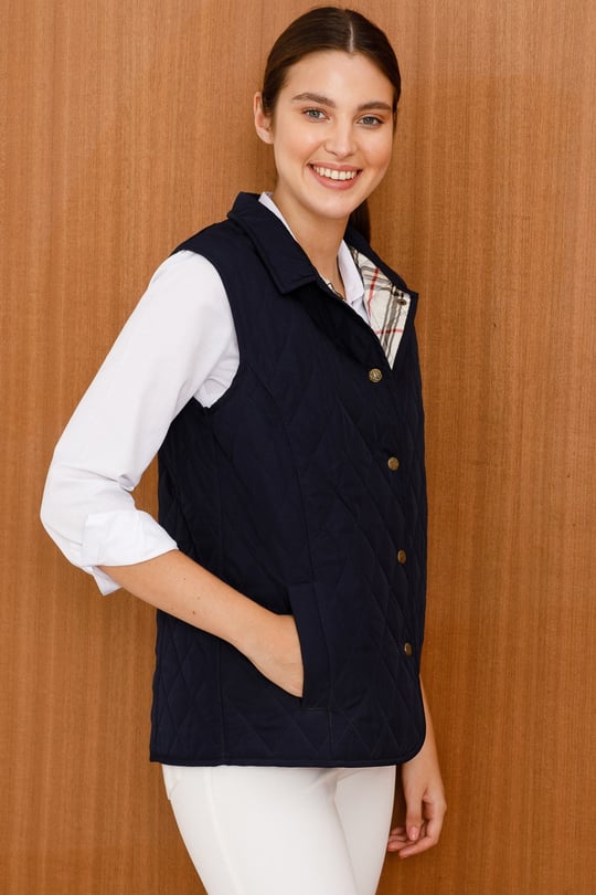 Kadın Kapitone Yelek Lacivert