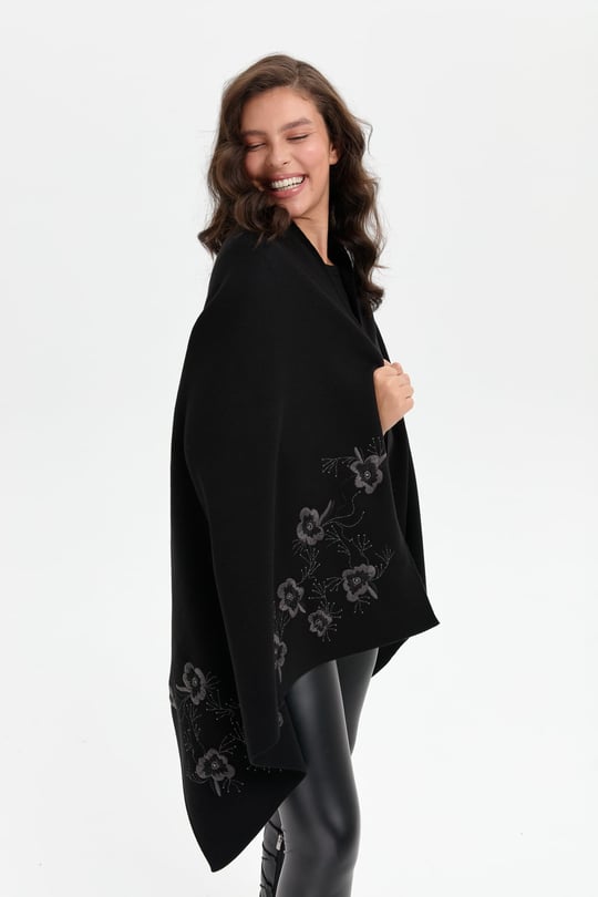 Womens Floral Embroidered Shawl