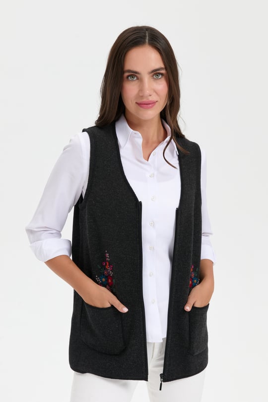 Womens V-Neck Wool Vest