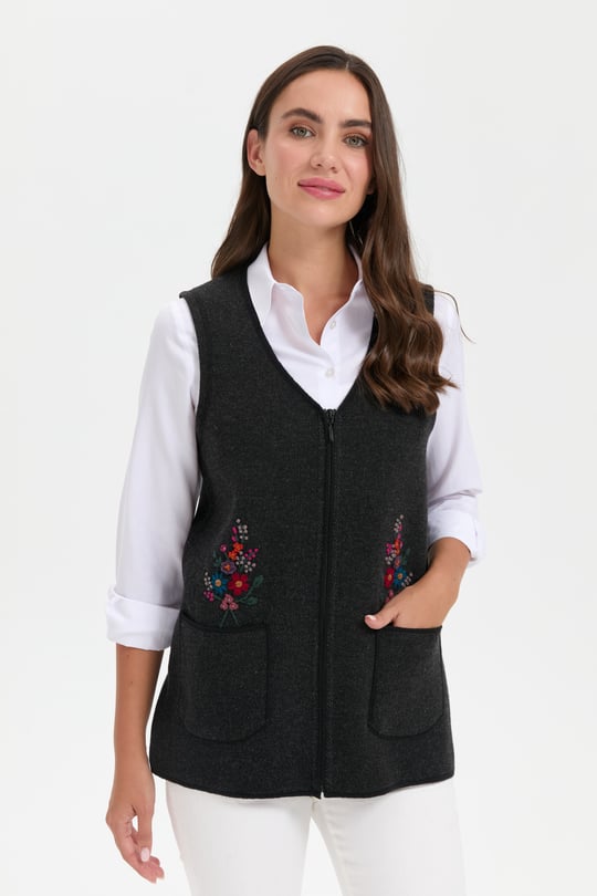 Womens V-Neck Wool Vest