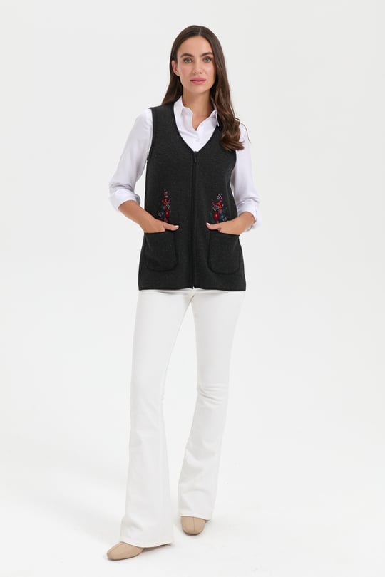 Womens V-Neck Wool Vest