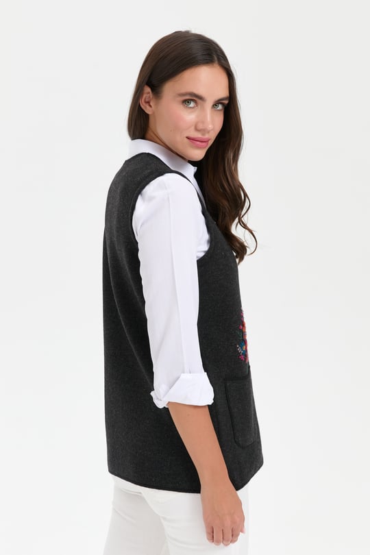 Womens V-Neck Wool Vest