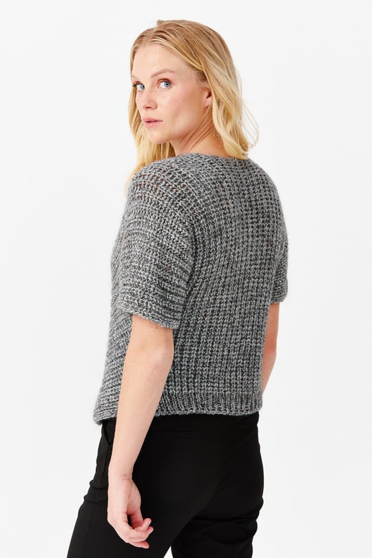 Kadın V Yaka Tek Düğmeli Kısa Yelek O.Füme