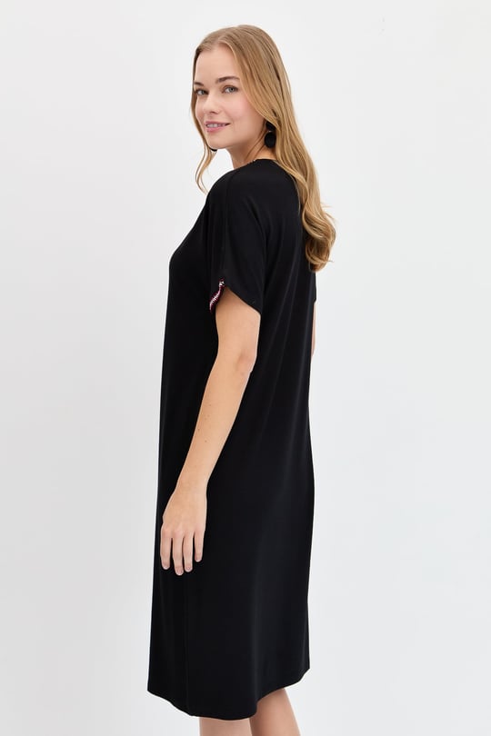 Womens V-Neck Dress Black