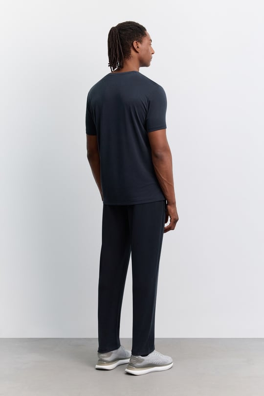 Antrasit Bisiklet Yaka Baskılı Soft Touch T-Shirt