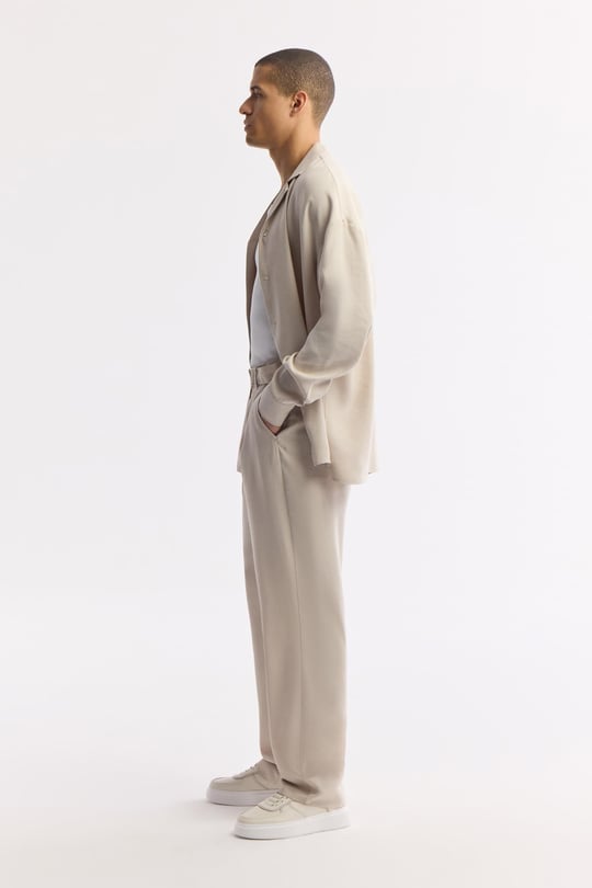 Bej Klasik Bel Toka Detaylı Soft Touch Pantolon