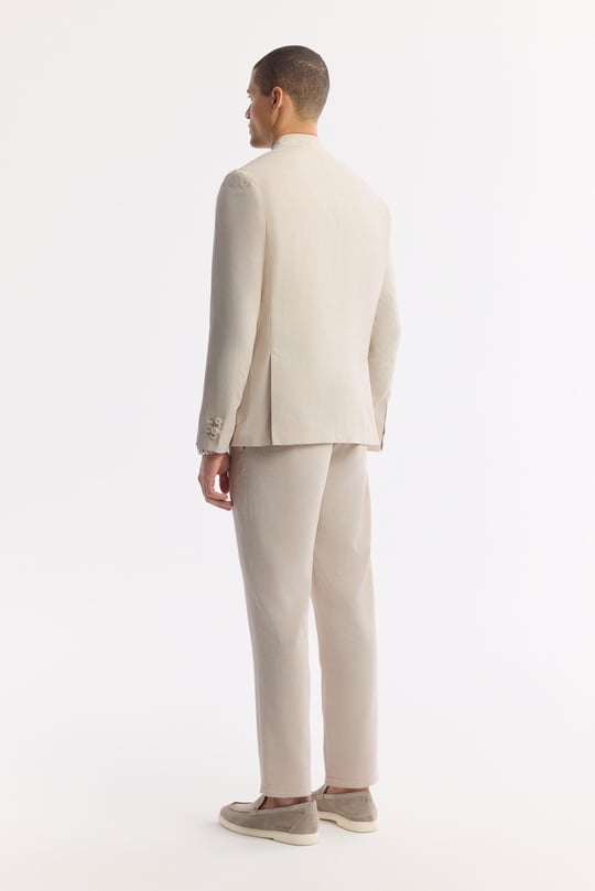Bej Mono Yaka Hafif Soft Touch Blazer Ceket