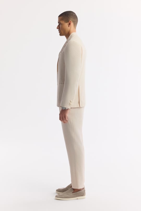 Bej Mono Yaka Hafif Soft Touch Blazer Ceket