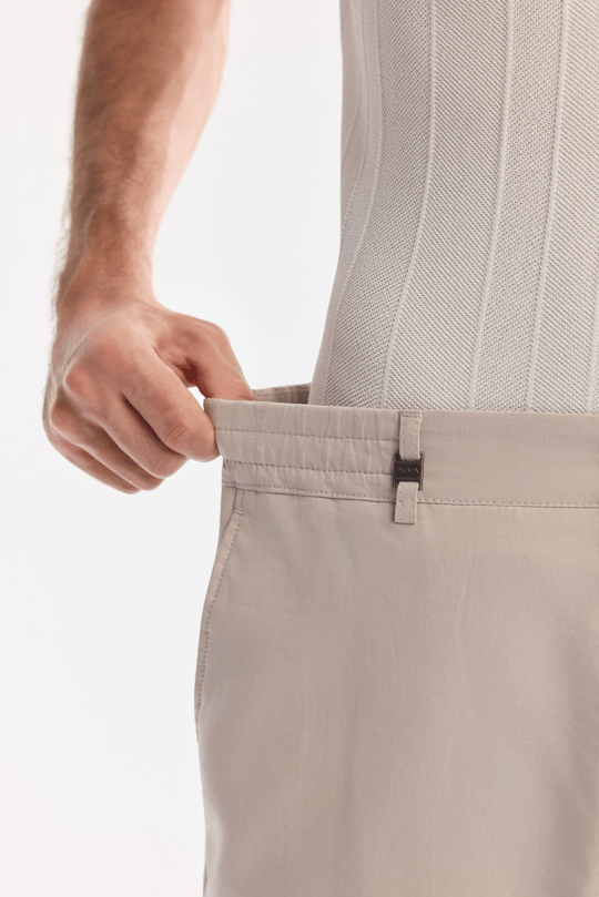 Bej Yanı Lastikli Soft Touch Chino Pantolon