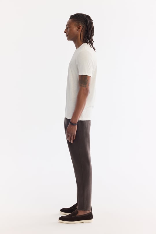Beyaz Bisiklet Yaka Bi-Stretch Soft Touch Basic T-Shirt